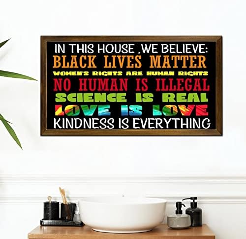 LGBT Pride Wood Framed Sign 12x22 Inches