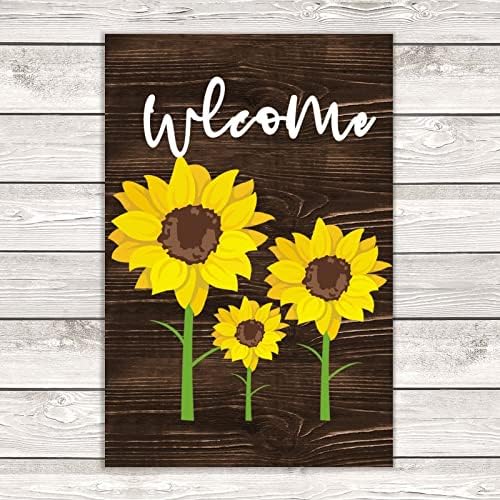 Distressed Wood Wall Art 8x12 Inch Sunflower Sign