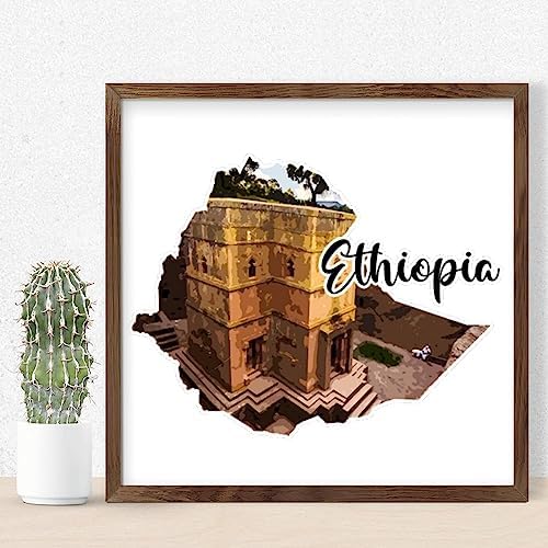 Ethiopia Travel Wooden Wall Sign 12x12in