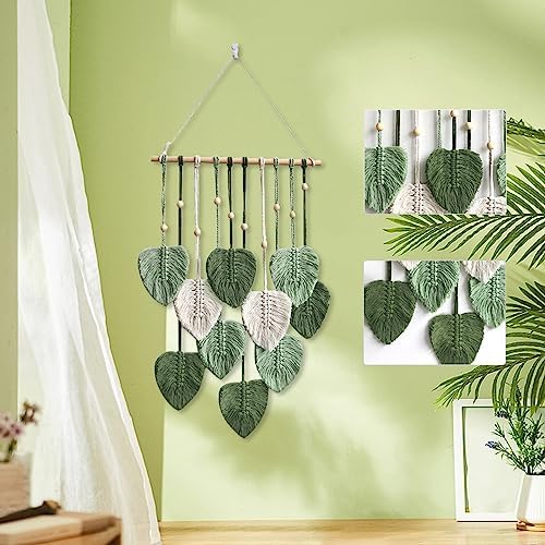Macrame Leaf Wall Hanging Boho Wall Decor for Home