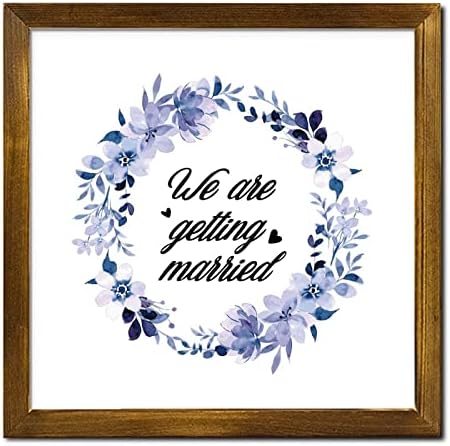 Farmhouse Rustic Wood Frame Wedding Sign Decor 12x12 Inch