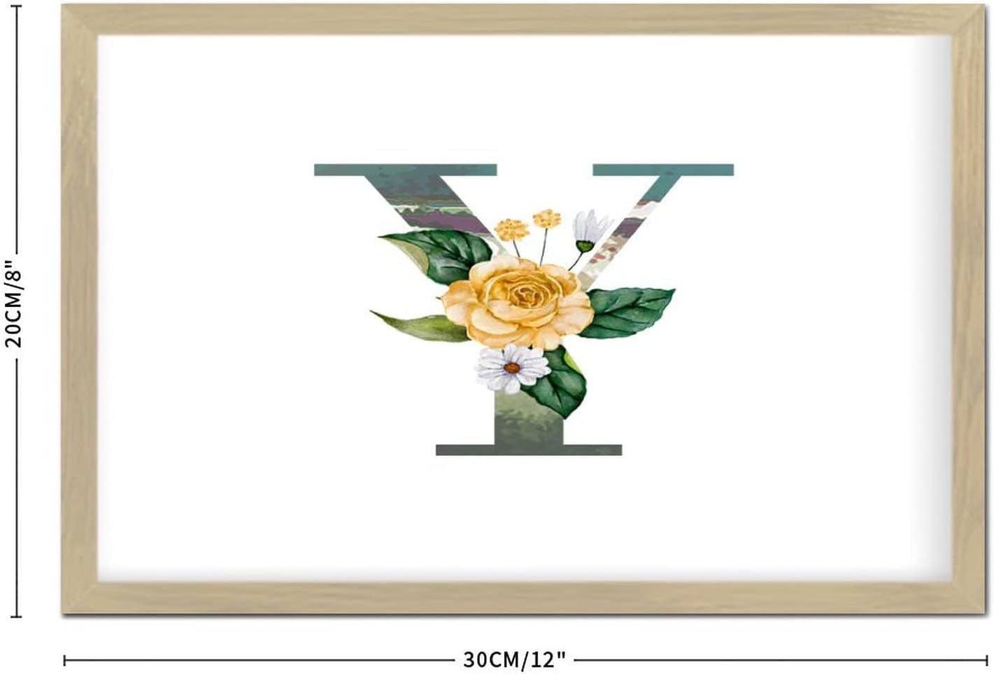 Blue Green Aqua Wooden Wall Sign with Y Initial