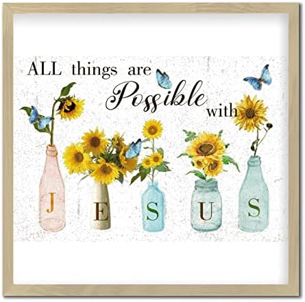 Sunflower in Vase Bible Verse Wall Decor Sign