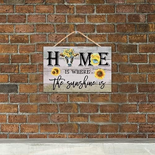 Wooden Cow Wall Decor Sign 8x12 Inch Farmhouse Style