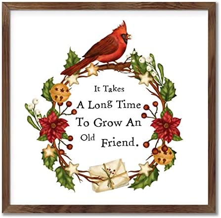 Old Friends Friendship Quotes Framed Wood Sign 12x12