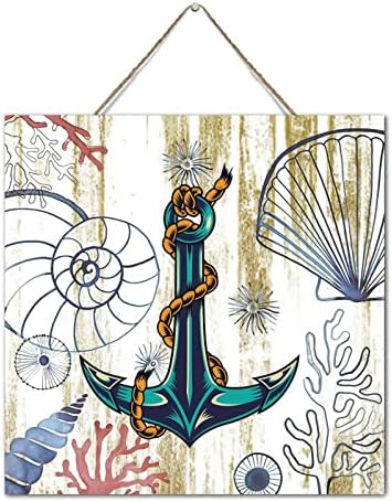 Rustic Wooden Nautical Anchor Wall Decor 12x12 Inch