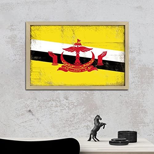 Personalized Framed Wooden Sign for Brunei Wall Decoration 8x12in