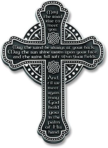 Cathedral Art Wall Cross Silver Pewter Engraving