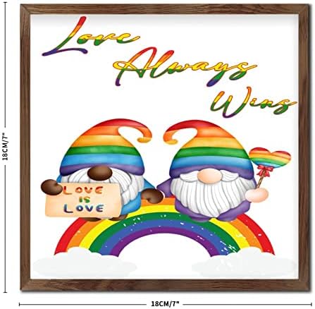 Personalized Framed Wood Sign LGBTQ Love Always Wins Wall Art