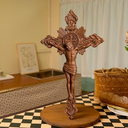 BGCOPPER Saint Benedict Wall Cross Decor 10 Inch