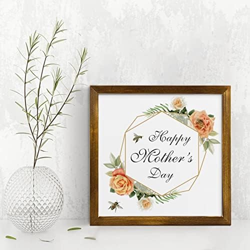 Mothers Day Wood Frame Sign with Floral Wreath 1