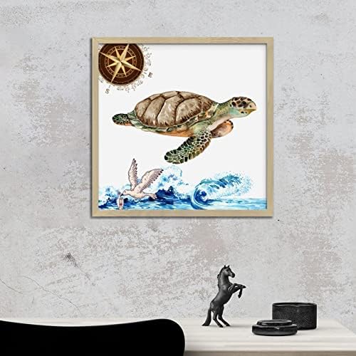 Sea Turtle Wooden Wall Art Sign 12x12in