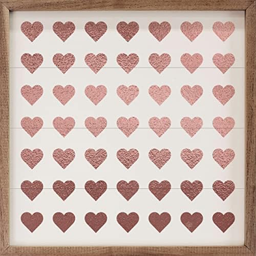 Glitter Pink Hearts Wall Decor Wooden Sign by Kendrick Home