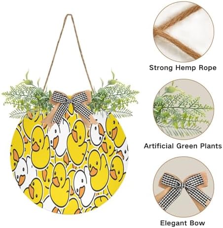 Kocoart Door Wreath Ducks Rustic Farmhouse Decor