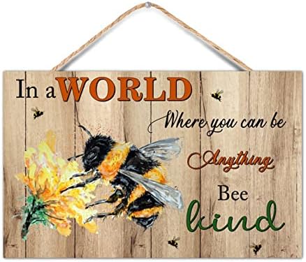 Inspirational Bee Wall Art 12x20 Inch Decor Sign