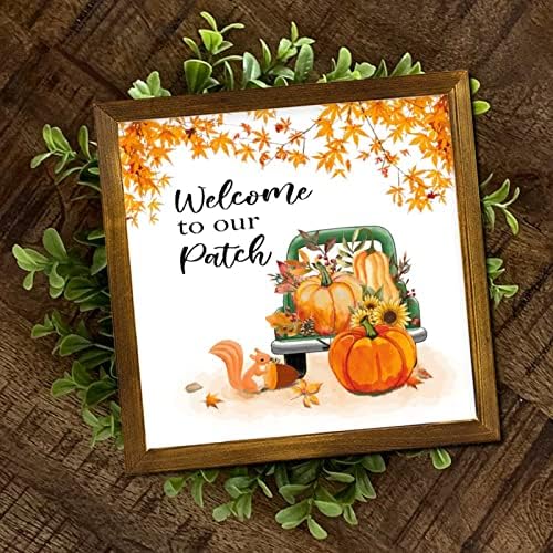 Welcome to Our Patch Green Truck Wooden Wall Sign