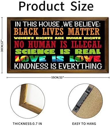 LGBT Pride Wood Framed Sign 12x22 Inches