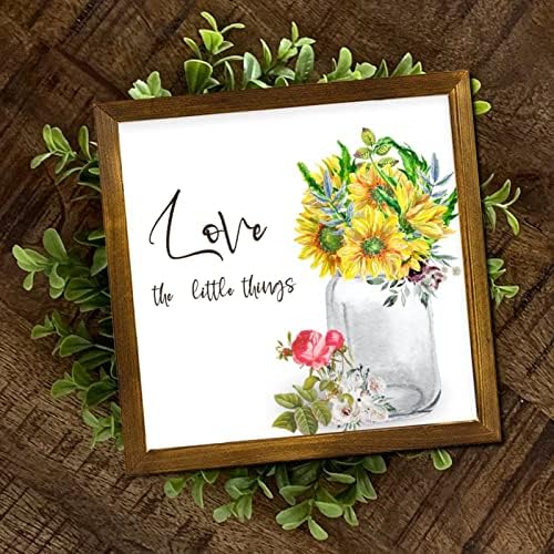 Love The Little Things Wood Framed Spring Sunflower Sign