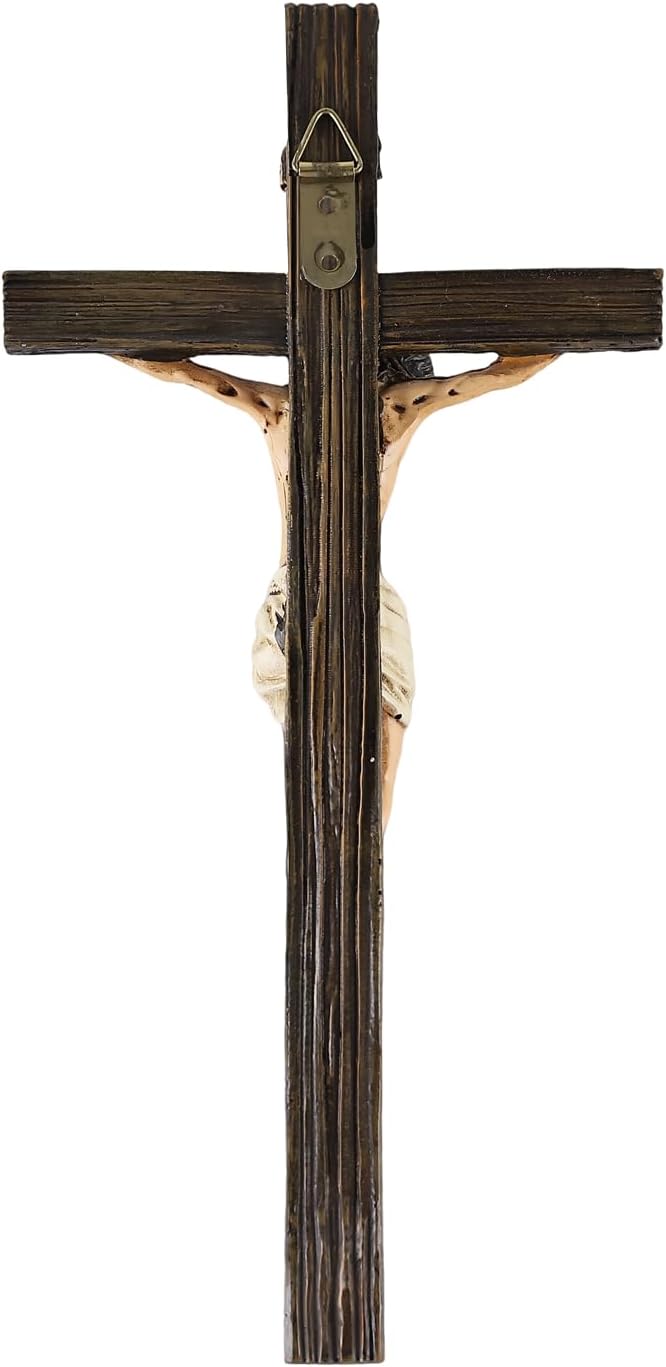 Magicsculp 106 Inch Catholic Wall Cross - Hand Painted Resin Decoration