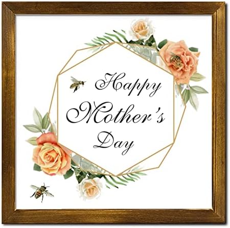 Mothers Day Wood Frame Sign with Floral Wreath 1