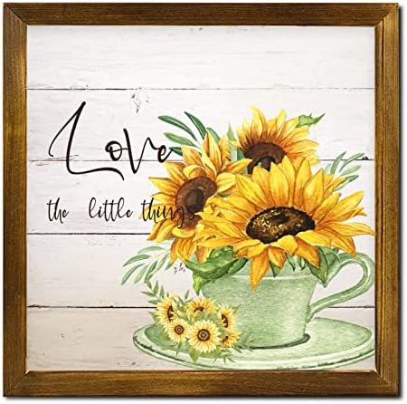 Love The Little Things Wooden Framed Sign 12x12 Inch