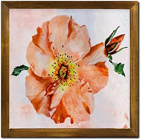 Retro Orange Hibiscus Flower Wood Wall Sign