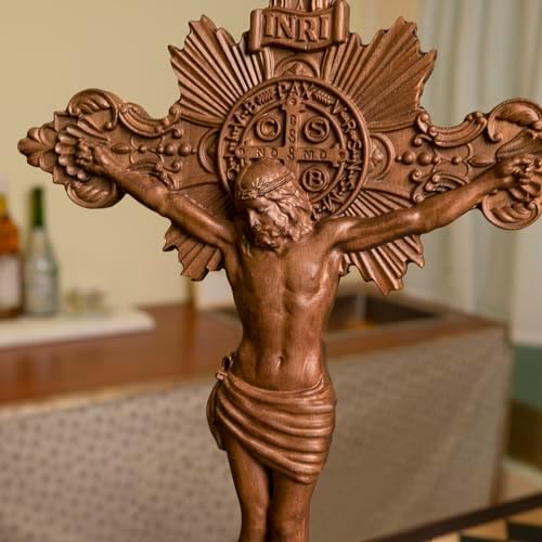 BGCOPPER Saint Benedict Wall Cross Decor 10 Inch