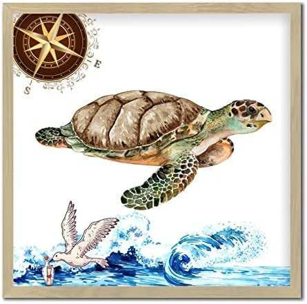 Sea Turtle Wooden Wall Art Sign 12x12in