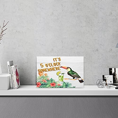 Autravelco Five Oclock Somewhere Wall Decor Sign 12x18 Inch