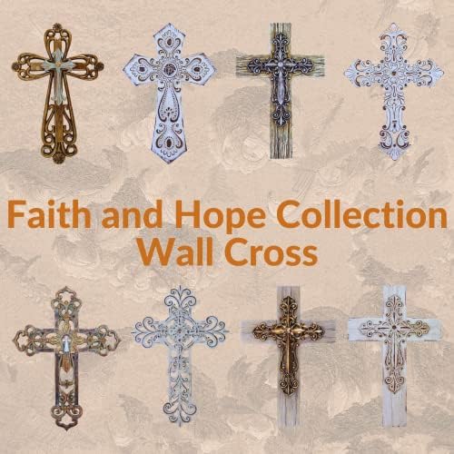 Comfy Hour Faith and Hope Faux Wood Wall Cross