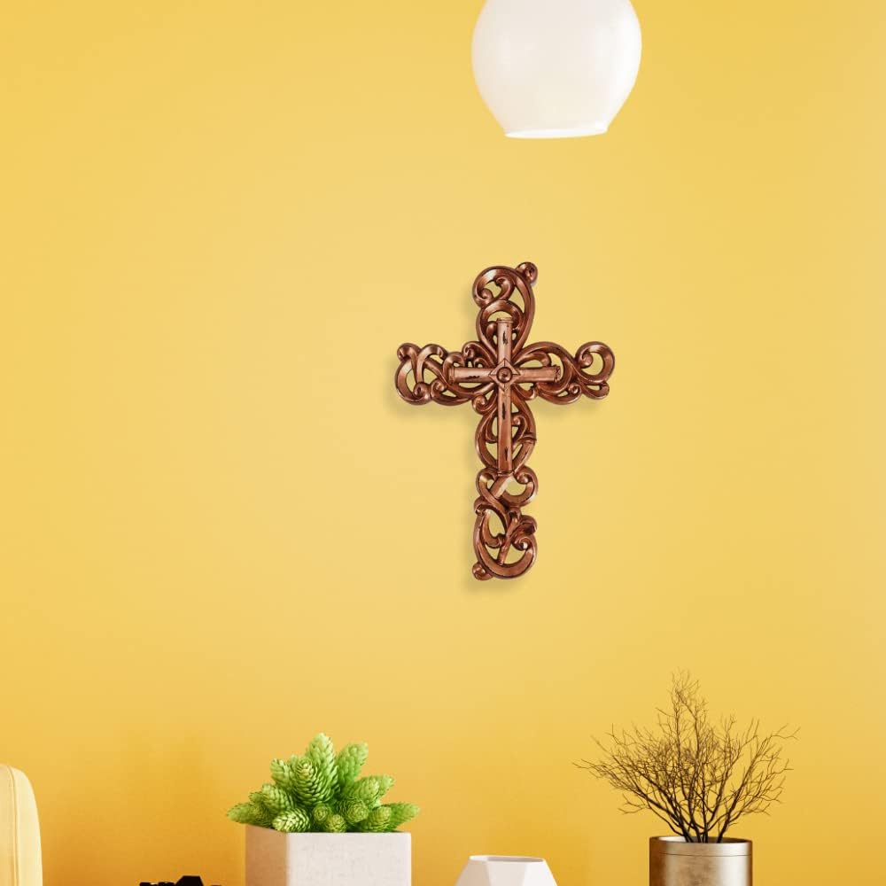 Comfy Hour Faith and Hope Wall Hanging Cross in Rose Gold