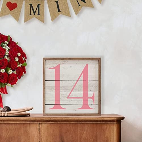 Pink 14 Whitewash Valentine Wall Decor Wooden Sign