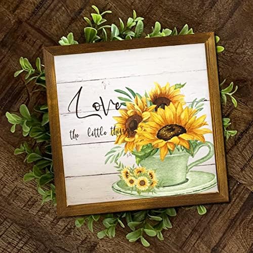 Love The Little Things Wooden Framed Sign 12x12 Inch