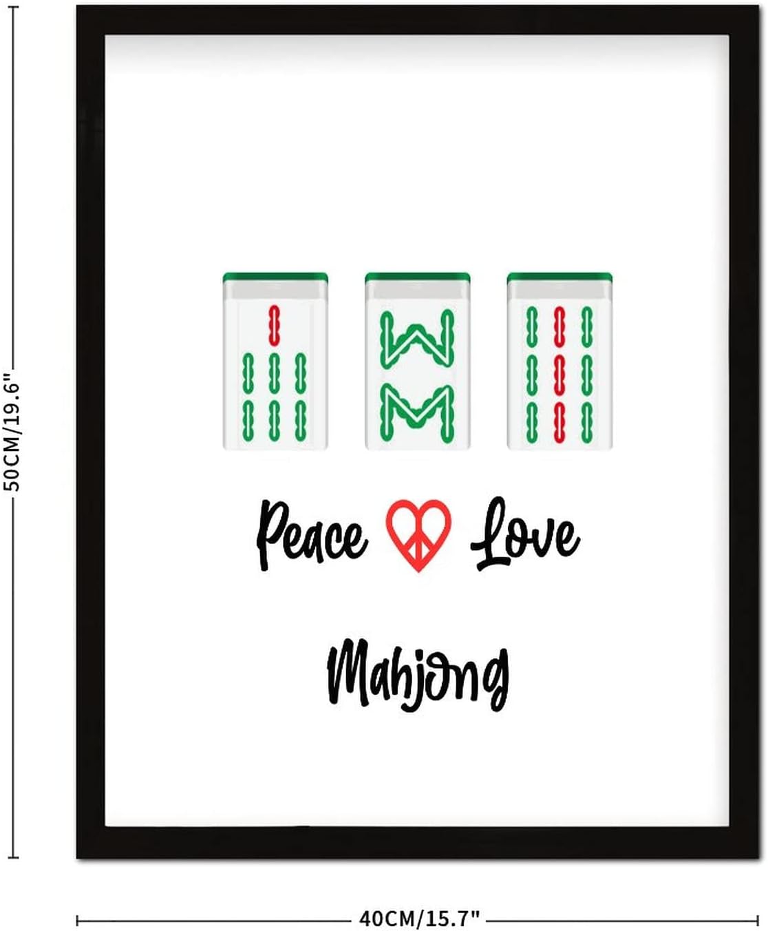 Mahjong Tiles Wall Art Black Table Sign 16x20in Framed