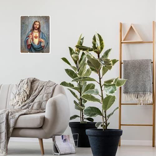 Needzo Sacred Heart Pallet Wall Sign 15 Inches