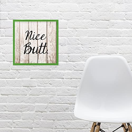 Farmhouse Wall Decor Sign 12x12 Rustic Wood Frame - Light Green