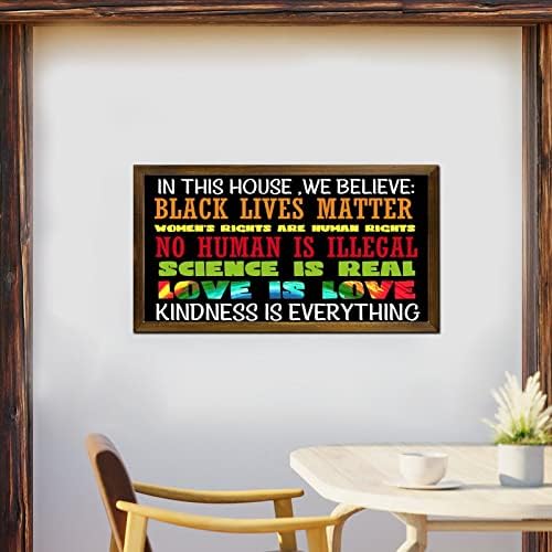 LGBT Pride Wood Framed Sign 12x22 Inches