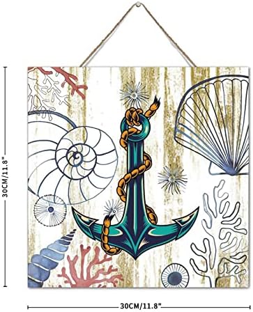 Rustic Wooden Nautical Anchor Wall Decor 12x12 Inch