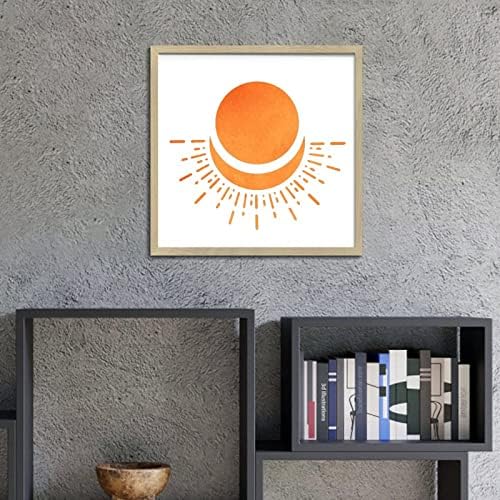 Geometry Orange Rustic Wall Hanging Plaque Modern Farmhouse Decor 12x12in