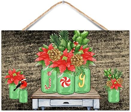 TEANFUN Christmas Wall Hanging Sign 10x16 Inch 1