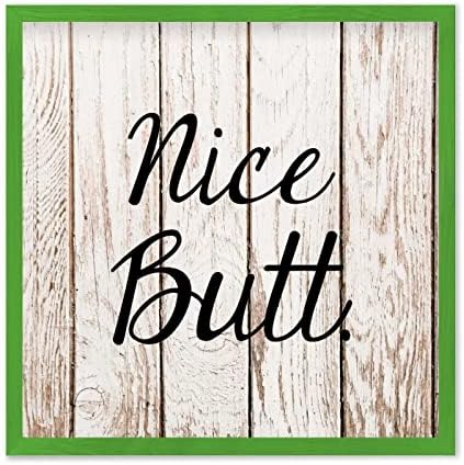 Farmhouse Wall Decor Sign 12x12 Rustic Wood Frame - Light Green
