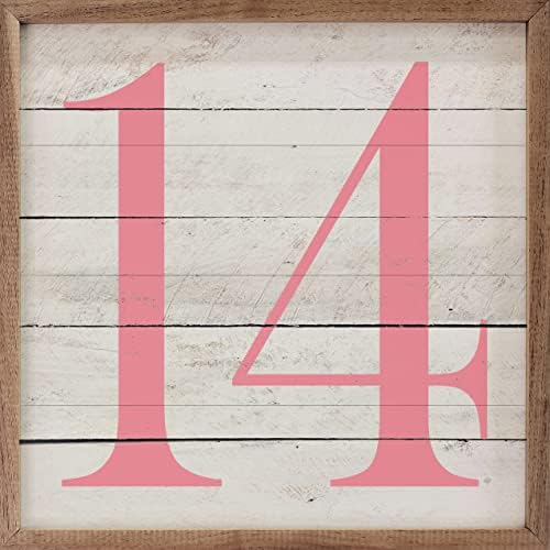 Pink 14 Whitewash Valentine Wall Decor Wooden Sign