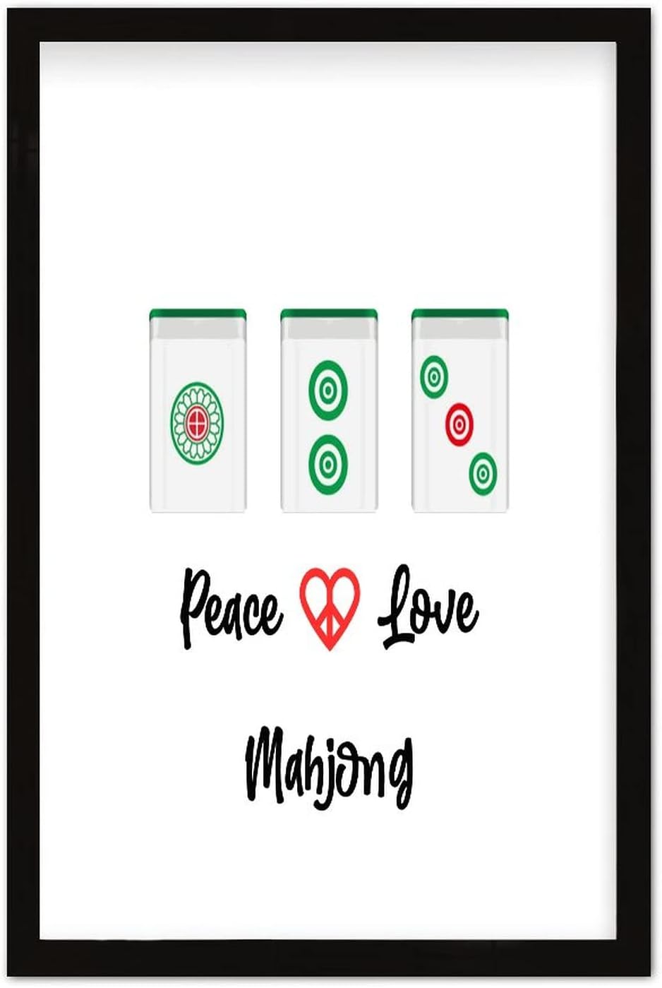 Mahjong Tiles Framed Wall Art Decor 8x12in