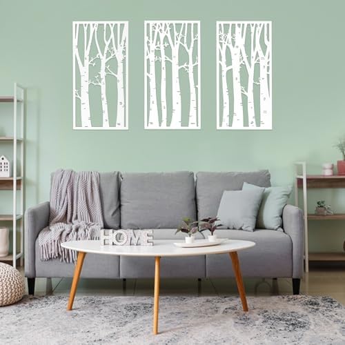 YIYA 3 Piece Birch Tree Wall Art Set
