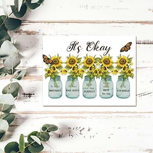 Wooden Sign with Sunflowers Vase and Butterfly