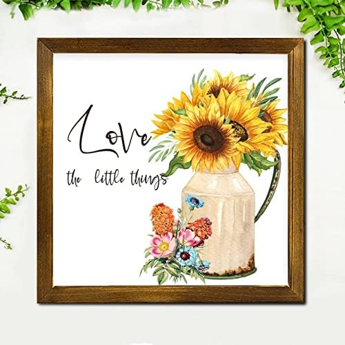 Love The Little Things Framed Wood Sign 12x12 inch