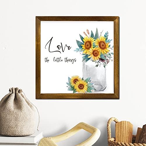 Love The Little Things Framed Wooden Sign 12x12 Inch