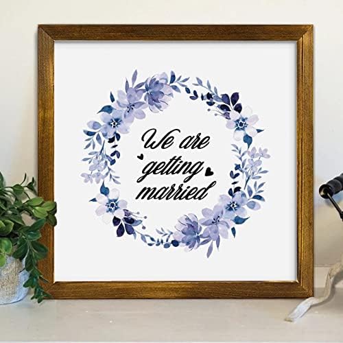 Farmhouse Rustic Wood Frame Wedding Sign Decor 12x12 Inch