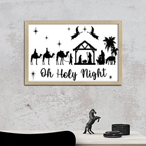 Inspirational Wall Decor Sign Oh Holy Night 8x12in