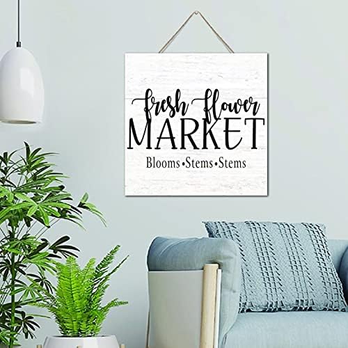 Fresh Flower Market Wood Plaque 12x12 Inch Wall Art